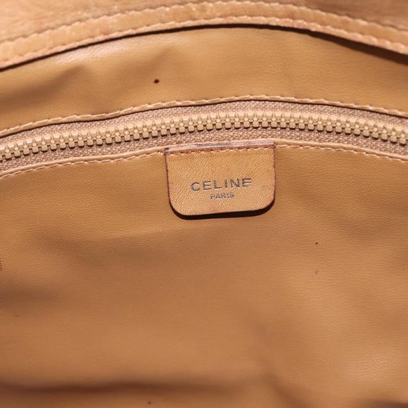CELINE Macadam Canvas Hand Bag PVC Beige Gold Auth 197461