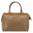 CELINE Macadam Canvas Hand Bag PVC Beige Gold Auth 197461-13