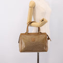 CELINE Macadam Canvas Hand Bag PVC Beige Gold Auth 197461-22