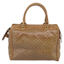CELINE Macadam Canvas Hand Bag PVC Beige Gold Auth 197461-2