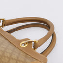 CELINE Macadam Canvas Hand Bag PVC Beige Gold Auth 197461-8