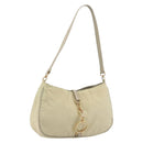 PRADA Shoulder Bag Nylon Ivory Gold Auth 197466A-1