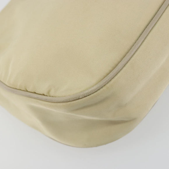 PRADA Shoulder Bag Nylon Ivory Gold Auth 197466A