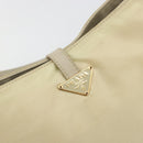 PRADA Shoulder Bag Nylon Ivory Gold Auth 197466A-18