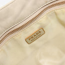 PRADA Shoulder Bag Nylon Ivory Gold Auth 197466A-19