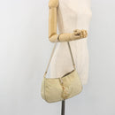 PRADA Shoulder Bag Nylon Ivory Gold Auth 197466A-24