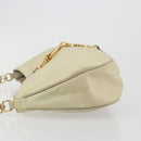 PRADA Shoulder Bag Nylon Ivory Gold Auth 197466A-4