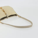 PRADA Shoulder Bag Nylon Ivory Gold Auth 197466A-7