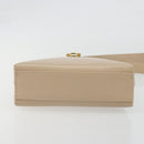 Salvatore Ferragamo Gancini Shoulder Bag Leather Beige Gold Auth 197467-6