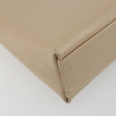 Salvatore Ferragamo Gancini Shoulder Bag Leather Beige Gold Auth 197467-15