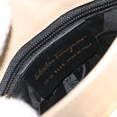 Salvatore Ferragamo Gancini Shoulder Bag Leather Beige Gold Auth 197467-12