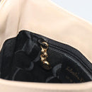 Salvatore Ferragamo Gancini Shoulder Bag Leather Beige Gold Auth 197467-21