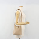Salvatore Ferragamo Gancini Shoulder Bag Leather Beige Gold Auth 197467-23