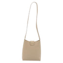 Salvatore Ferragamo Gancini Shoulder Bag Leather Beige Gold Auth 197467-2