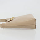 Salvatore Ferragamo Gancini Shoulder Bag Leather Beige Gold Auth 197467-5