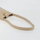 Salvatore Ferragamo Gancini Shoulder Bag Leather Beige Gold Auth 197467-8