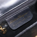 Salvatore Ferragamo Gancini Shoulder Bag Harako leather Black Gold Auth 197468A-12
