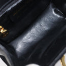 Salvatore Ferragamo Gancini Shoulder Bag Harako leather Black Gold Auth 197468A-9