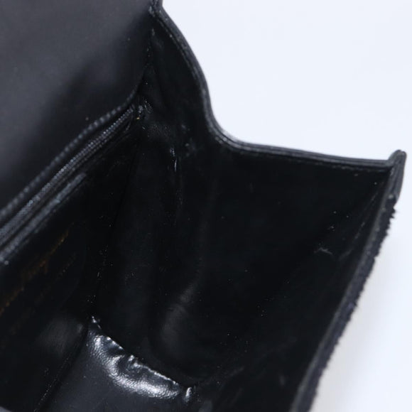 Salvatore Ferragamo Gancini Shoulder Bag Harako leather Black Gold Auth 197468A