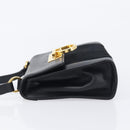 Salvatore Ferragamo Gancini Shoulder Bag Harako leather Black Gold Auth 197468A-4