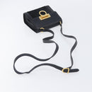 Salvatore Ferragamo Gancini Shoulder Bag Harako leather Black Gold Auth 197468A-7