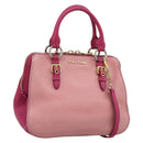 Miu Miu Hand Bag Leather 2way Pink Gold Auth 197469A-1