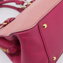 Miu Miu Hand Bag Leather 2way Pink Gold Auth 197469A-16