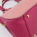Miu Miu Hand Bag Leather 2way Pink Gold Auth 197469A-18