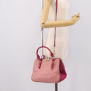 Miu Miu Hand Bag Leather 2way Pink Gold Auth 197469A-26
