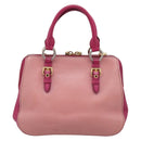 Miu Miu Hand Bag Leather 2way Pink Gold Auth 197469A-2