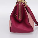 Miu Miu Hand Bag Leather 2way Pink Gold Auth 197469A-3