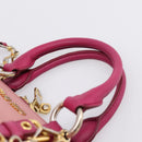 Miu Miu Hand Bag Leather 2way Pink Gold Auth 197469A-14