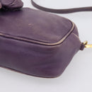 PRADA Shoulder Bag Leather Purple Gold Auth 197470-10