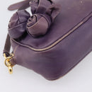 PRADA Shoulder Bag Leather Purple Gold Auth 197470-11