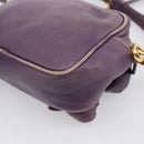 PRADA Shoulder Bag Leather Purple Gold Auth 197470-12