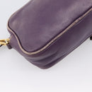 PRADA Shoulder Bag Leather Purple Gold Auth 197470-13