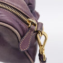 PRADA Shoulder Bag Leather Purple Gold Auth 197470-14
