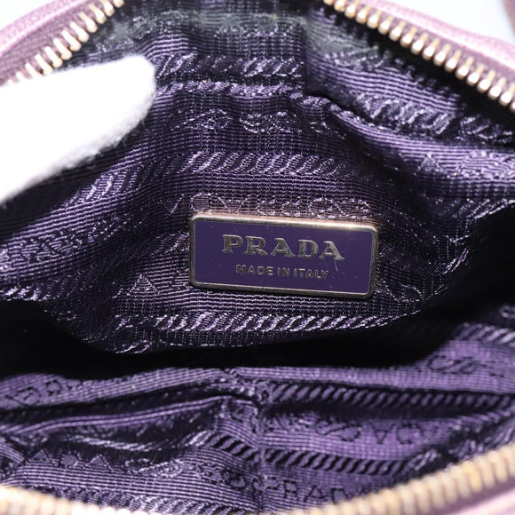 PRADA Shoulder Bag Leather Purple Gold Auth 197470