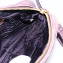 PRADA Shoulder Bag Leather Purple Gold Auth 197470-19