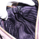 PRADA Shoulder Bag Leather Purple Gold Auth 197470-20