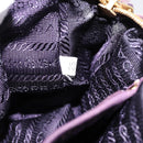 PRADA Shoulder Bag Leather Purple Gold Auth 197470-22