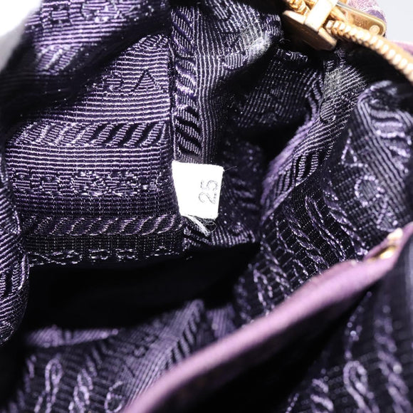 PRADA Shoulder Bag Leather Purple Gold Auth 197470