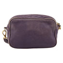 PRADA Shoulder Bag Leather Purple Gold Auth 197470-3