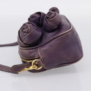 PRADA Shoulder Bag Leather Purple Gold Auth 197470-4