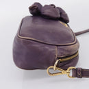 PRADA Shoulder Bag Leather Purple Gold Auth 197470-5