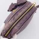 PRADA Shoulder Bag Leather Purple Gold Auth 197470-6