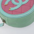 CHANEL Chain CC Filigree Matelasse Bag Caviar Skin Pink Gold CC Auth 197471A-16