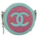 CHANEL Chain CC Filigree Matelasse Bag Caviar Skin Pink Gold CC Auth 197471A-13