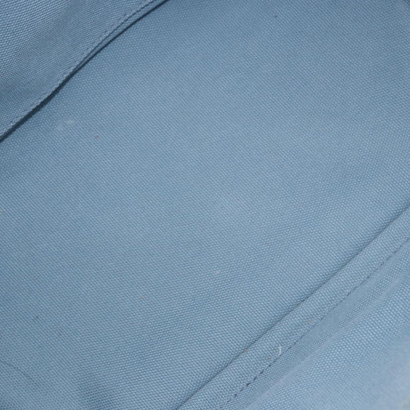 PRADA Hand Bag Straw 2way Light Blue Gold Auth 197472A