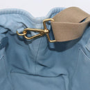 PRADA Hand Bag Straw 2way Light Blue Gold Auth 197472A-22
